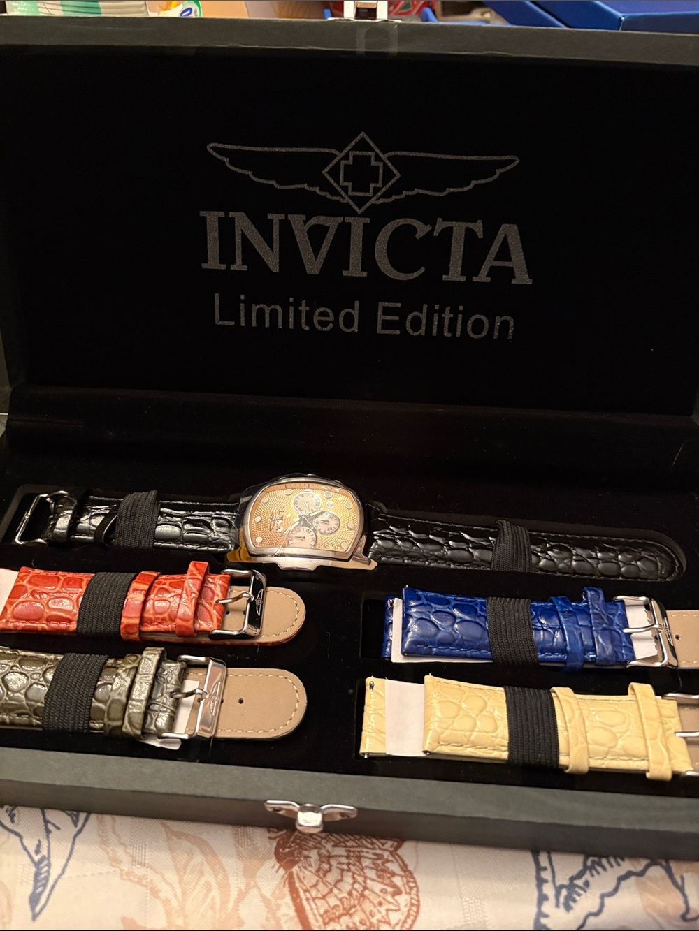 Invicta Limited Edition Watch with 5 Interchangeable Leather Bands